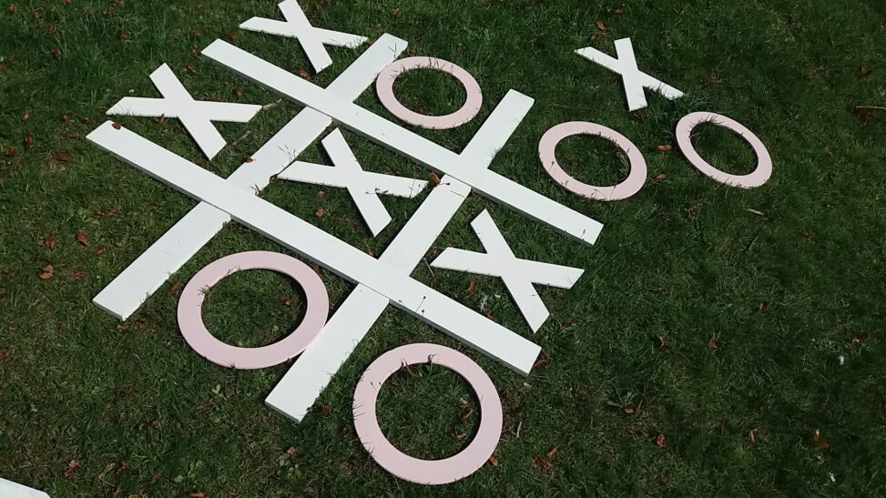 Noughts and Crosses White Wedding Party Game Hire Southampton