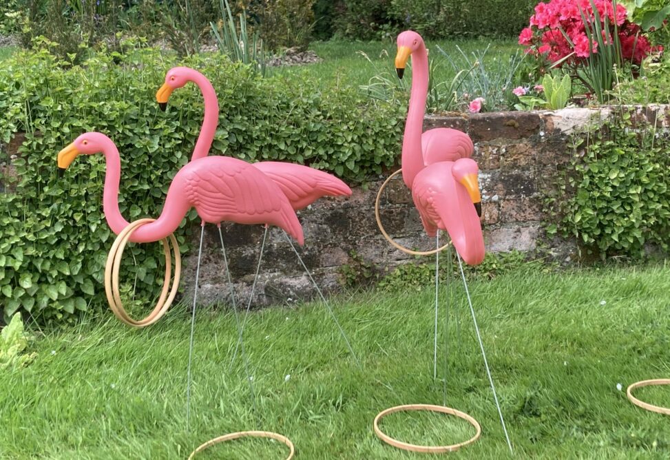 Pink Flamingo Hoopla for Alice in Wonderland Theme Party