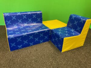 Soft play seating area by Wesco for hire in Southampton Hampshire 